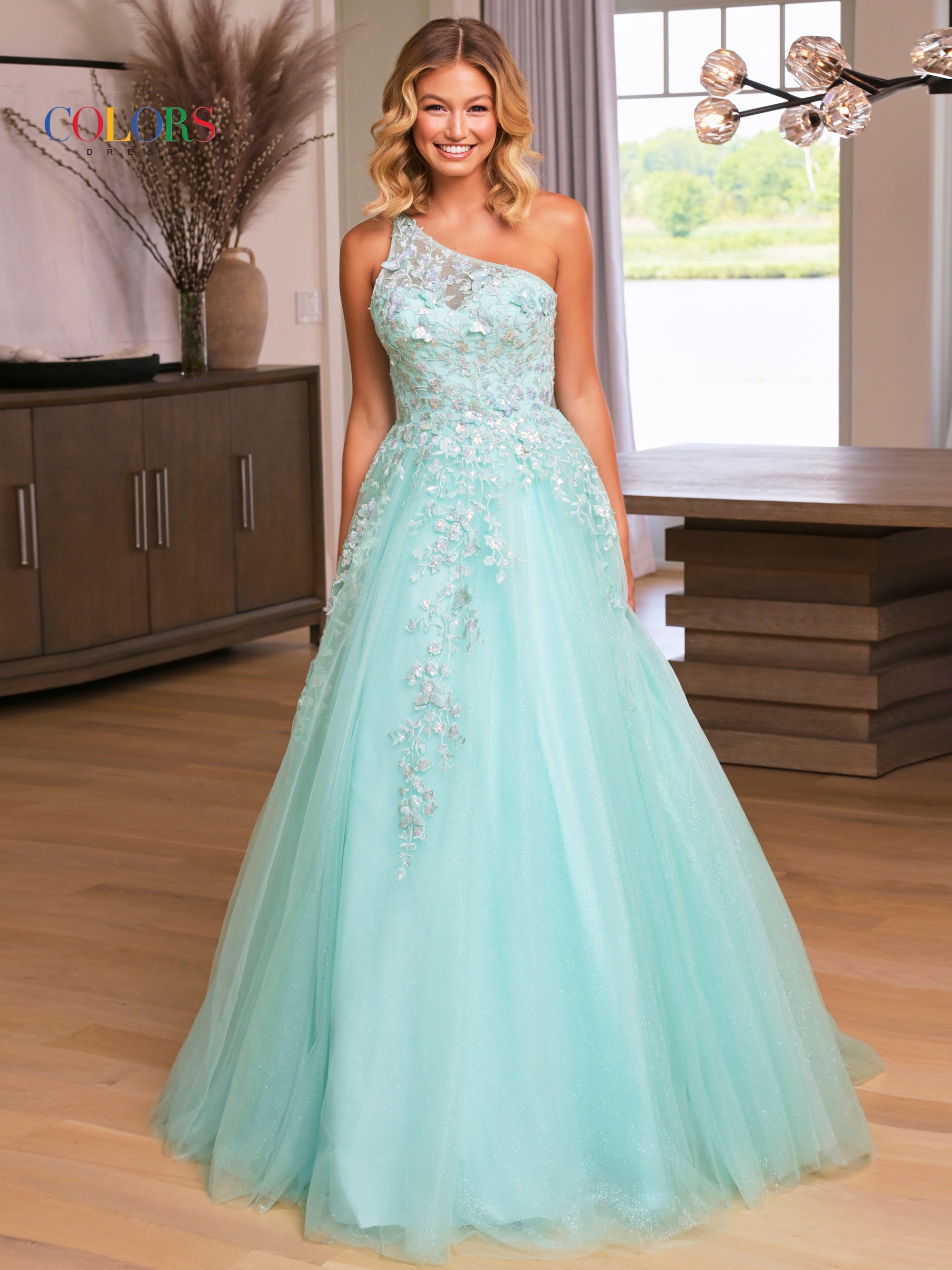 Prom Dresses Prom Long One Shoulder Ball Gown Mint
