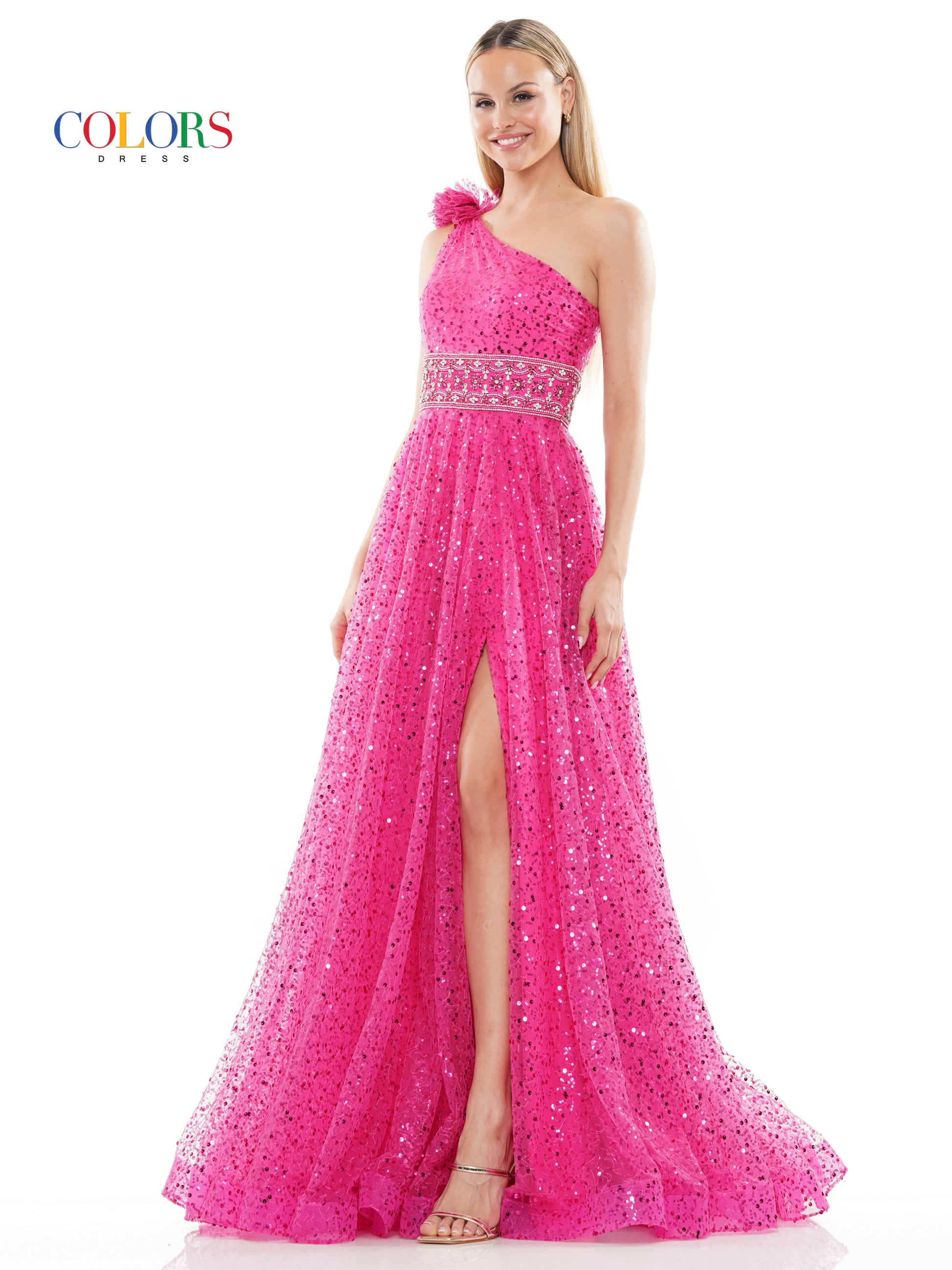 Colors 3231 Formal Long One Shoulder Prom Dress