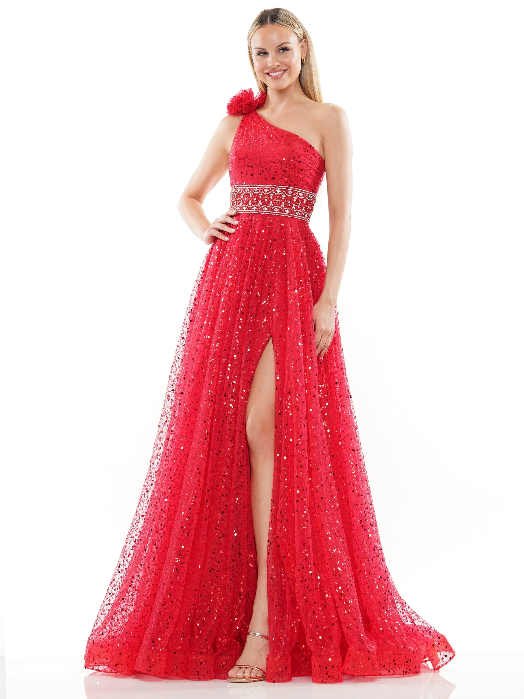 Prom Dresses Formal Long One Shoulder Prom Dress Red