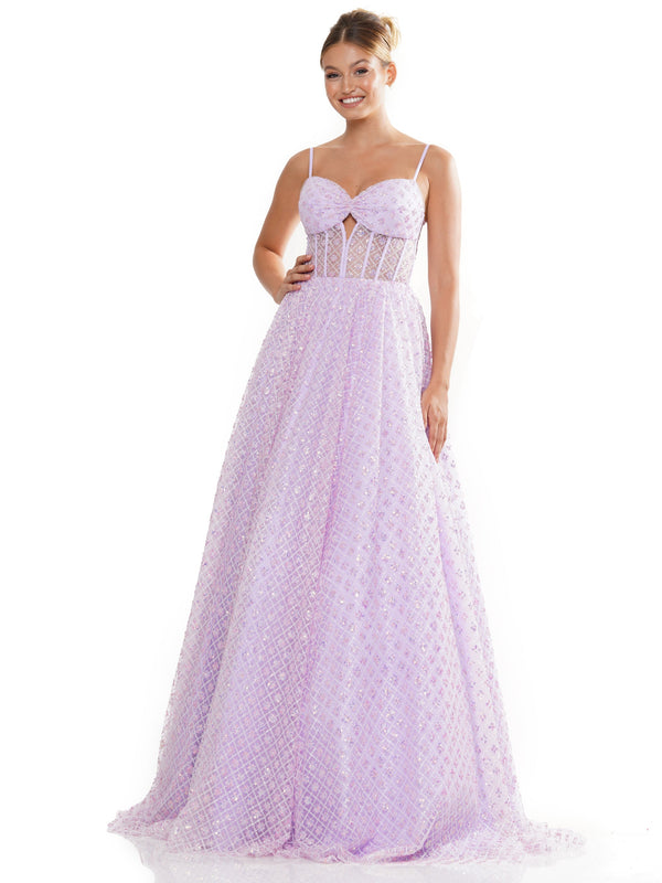 Colors 3234 Long Glitter Mesh Prom Ball Gown