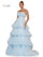 Prom Dresses Prom Long Strapless Tiered Ball Gown  Light Blue