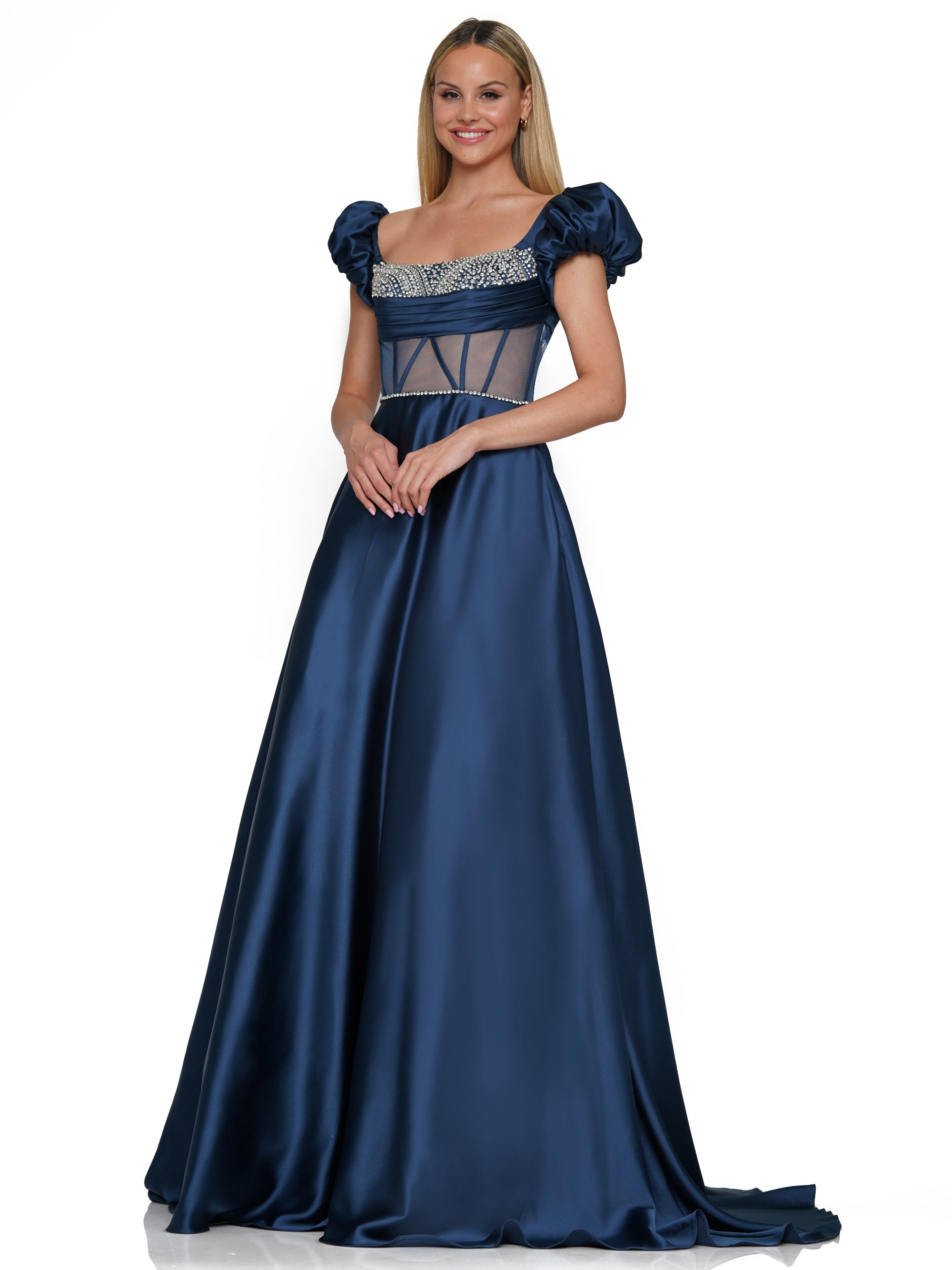Prom Dresses Long Formal Satin Pocket Prom Ball Gown Teal
