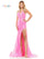 Prom Dresses Long Halter Sequin Fitted Prom Dress Hot Pink