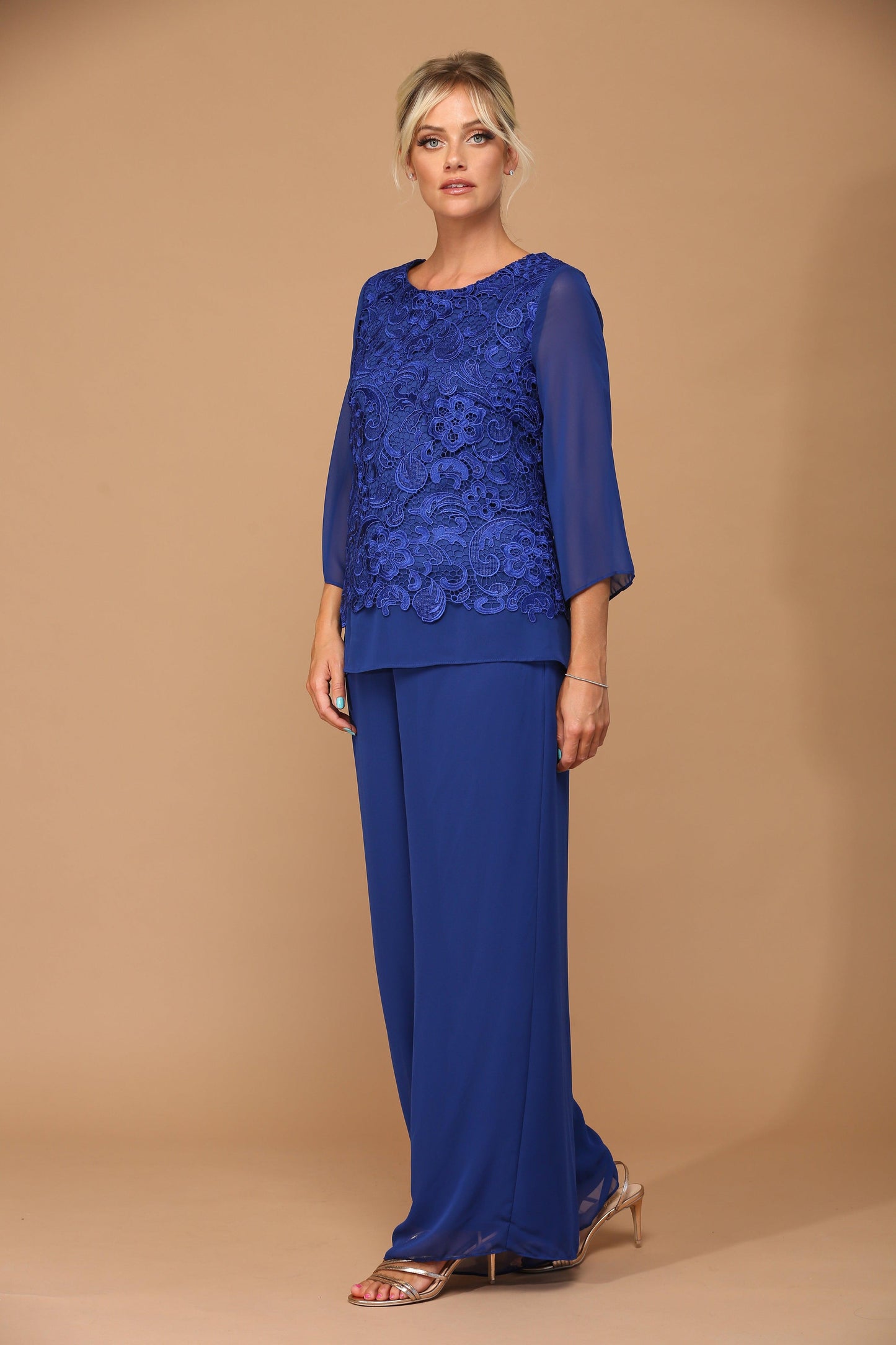 Formal Mother of the Bride Lace Pant Suit