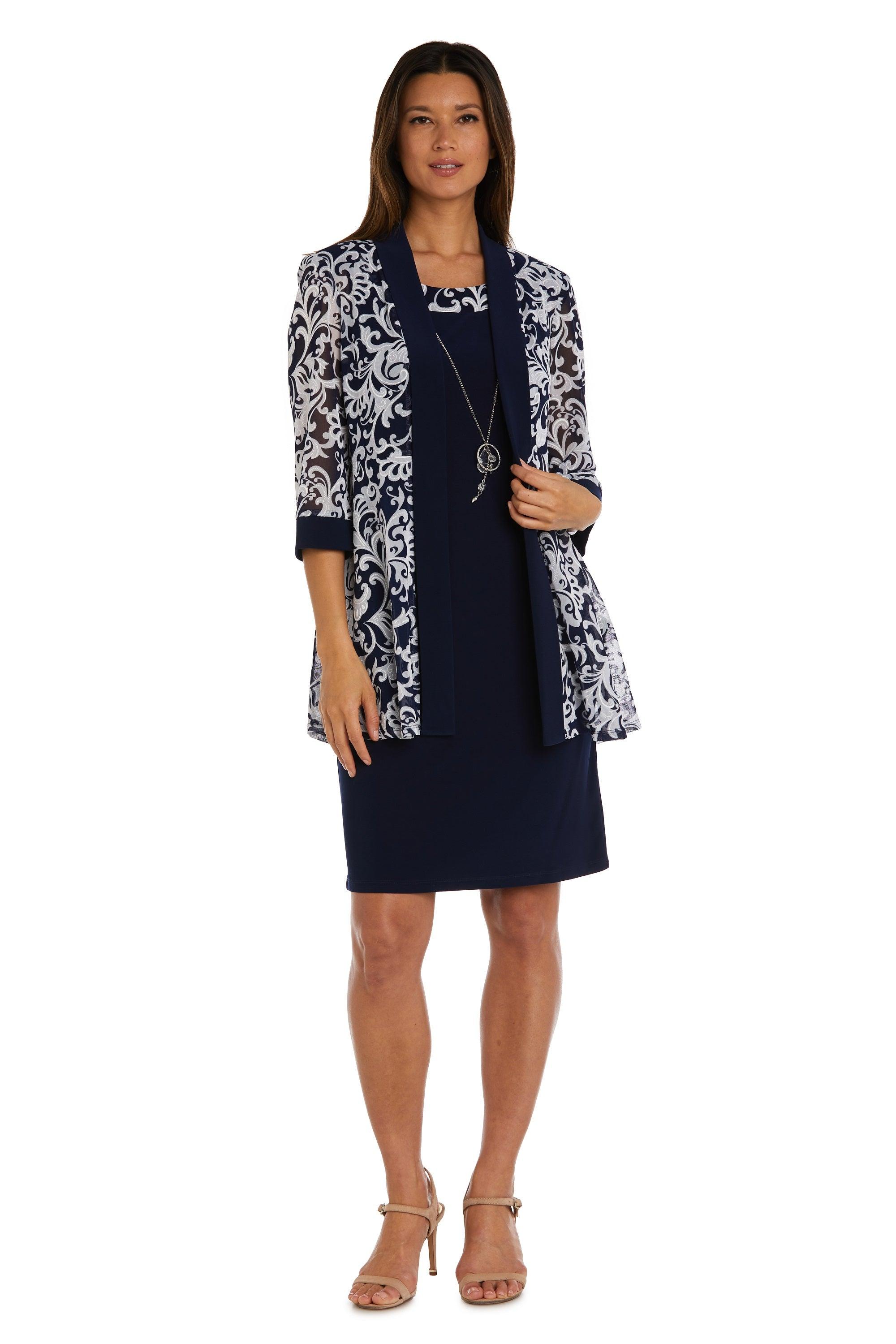 Black White R M Richards 3293 Short Mother Of The Bride Dress for 49.0 The Dress Outlet