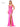 Prom Dresses Long Beaded Mesh Front Slit Cross Back Satin Prom Dress  Hot Pink