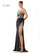 Prom Dresses Long Lace Corset Bodice Slit Satin Prom Dress  Black