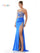 Prom Dresses Long Lace Corset Bodice Slit Satin Prom Dress  Royal