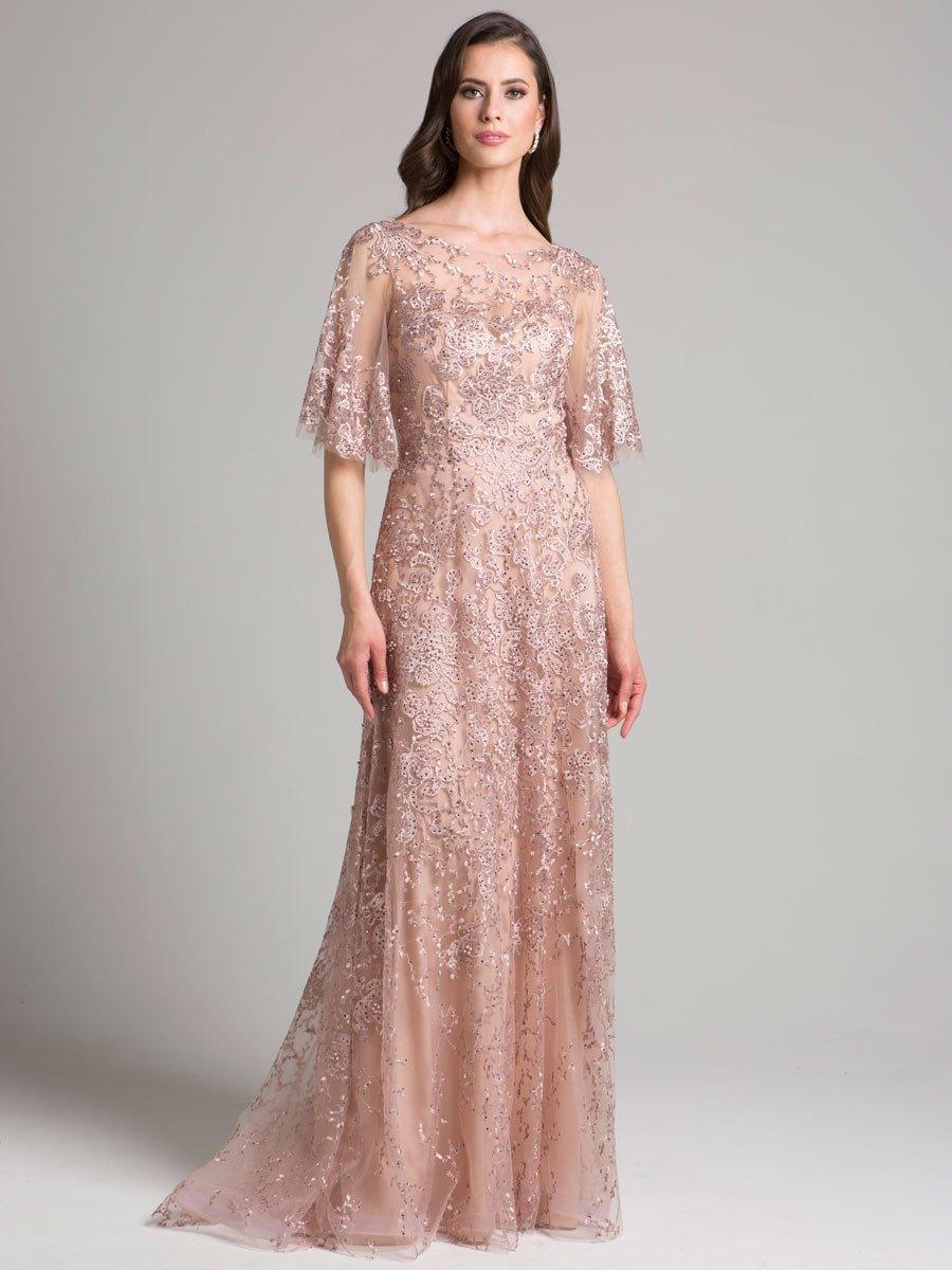 Formal Dresses Long Cap Sleeve Formal Dress Mauve