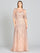 Formal Dresses Long Cap Sleeve Formal Dress Champagne