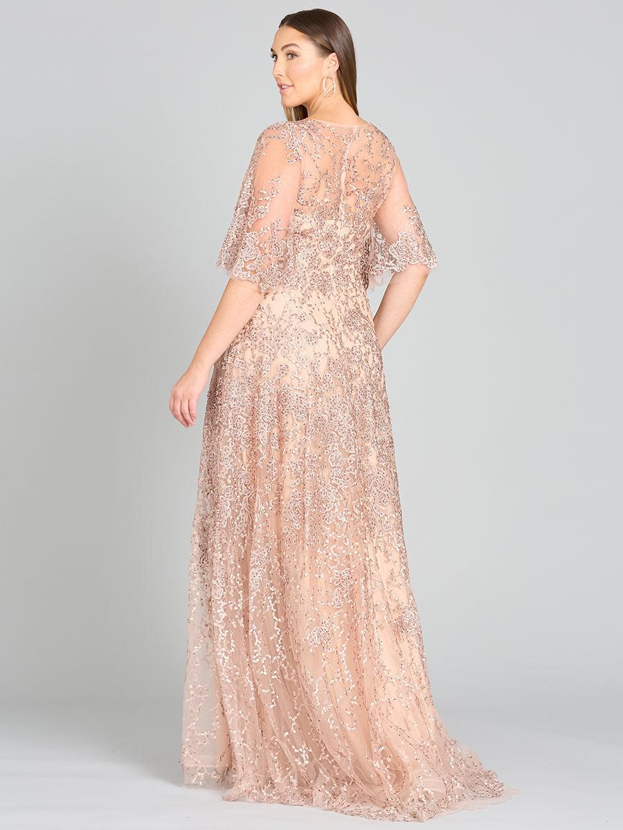 Lara Dresses 33277 Long Cap Sleeve Formal Dress