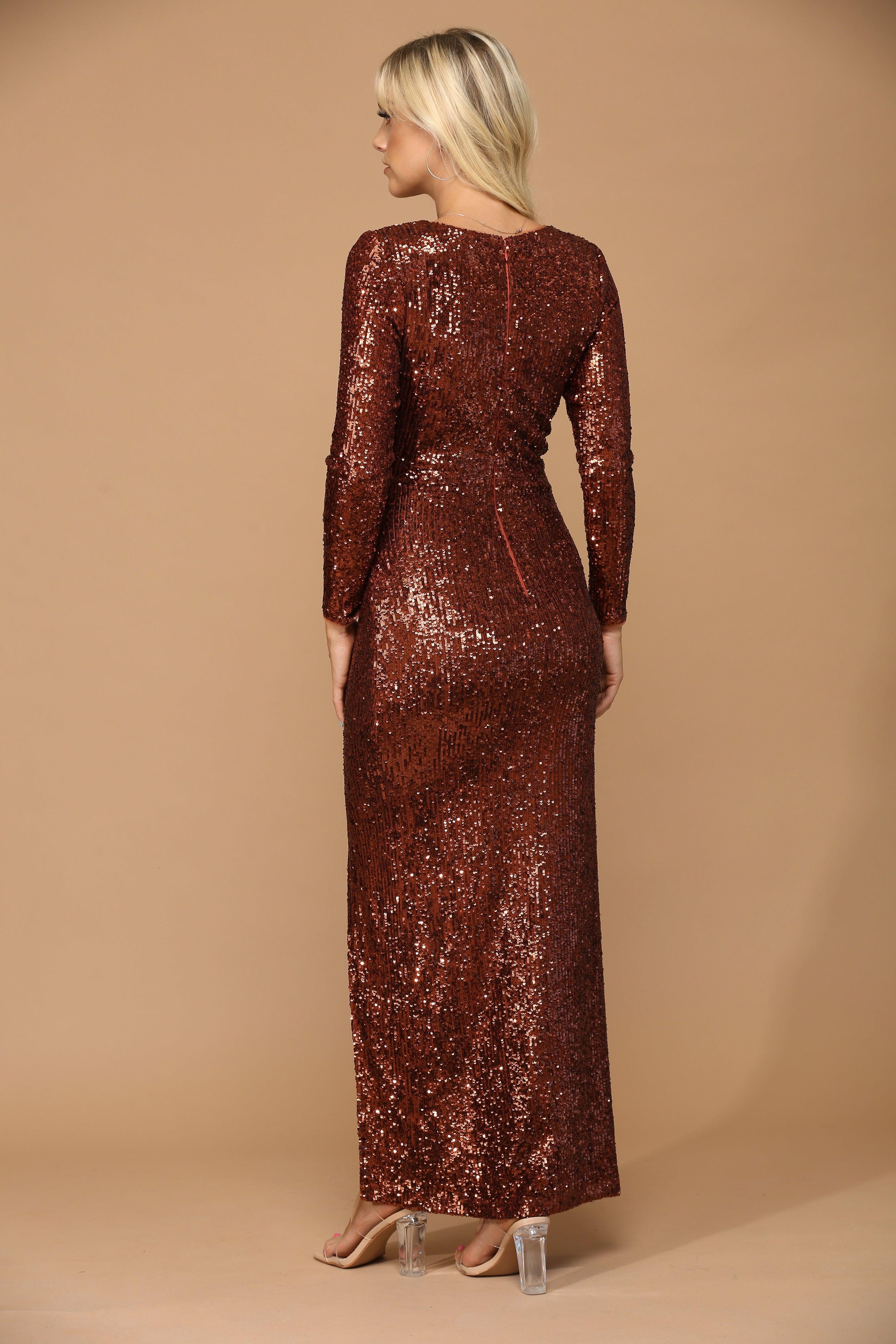 long sleeve roaring 20s dress Long Sleeve Formal Evening Dress