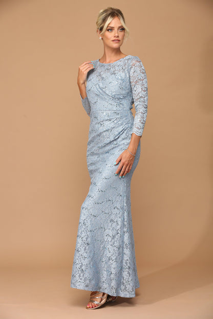 Long Mother of the Bride Lace Formal Dress