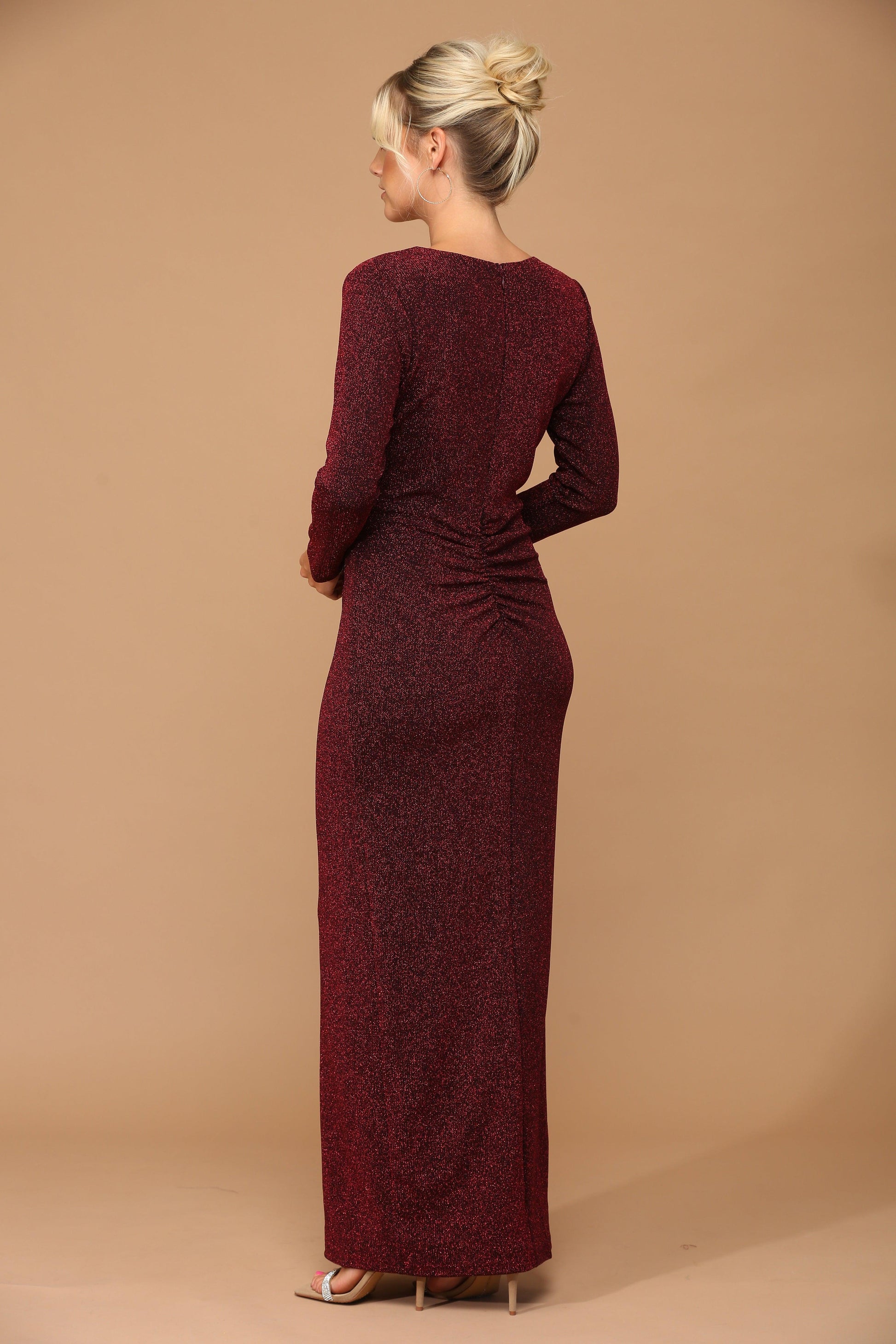 Long Mother of the Bride Formal Metallic Dress