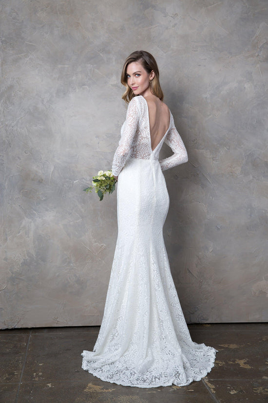 Simple Long Sleeve Lace Wedding Dress for $169.99 – The Dress Outlet