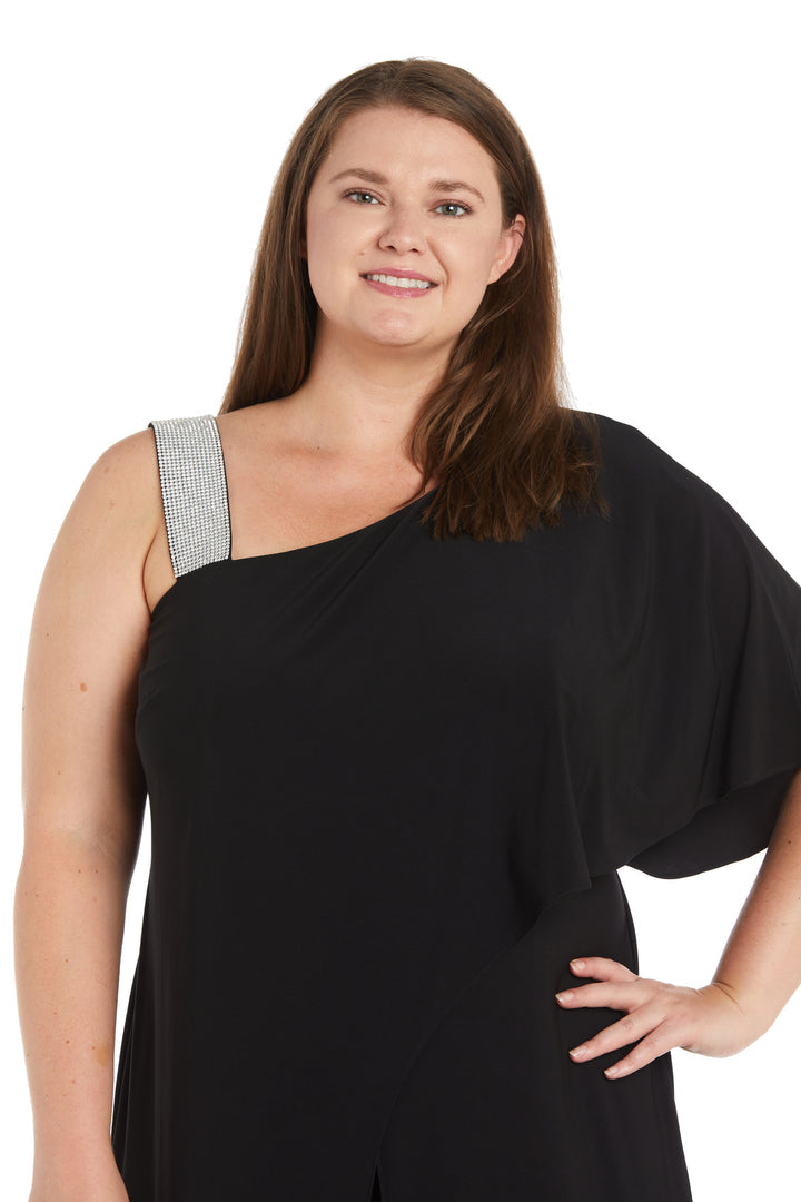 Jumpsuit Long Plus Size Overlay Formal Jumpsuit  Black