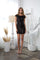 Prom Short Cap Sleeve Cocktail Party Dress Black