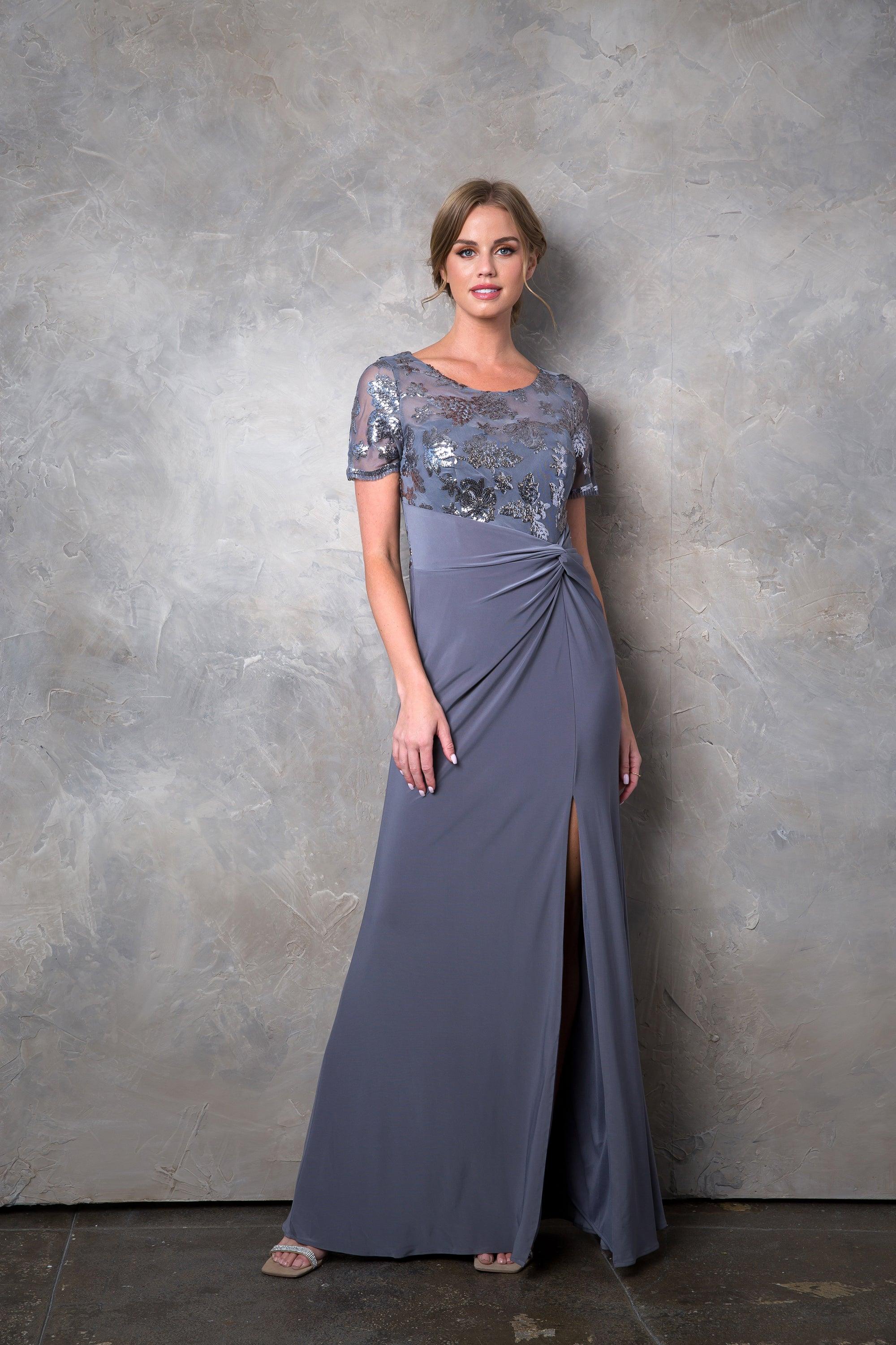 Plum Long Formal Mother of the Bride Evening Dress Mother of the