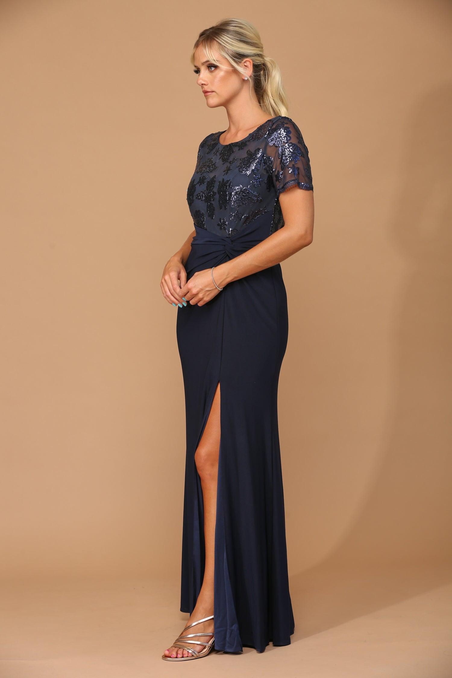 Plum Long Formal Mother of the Bride Evening Dress