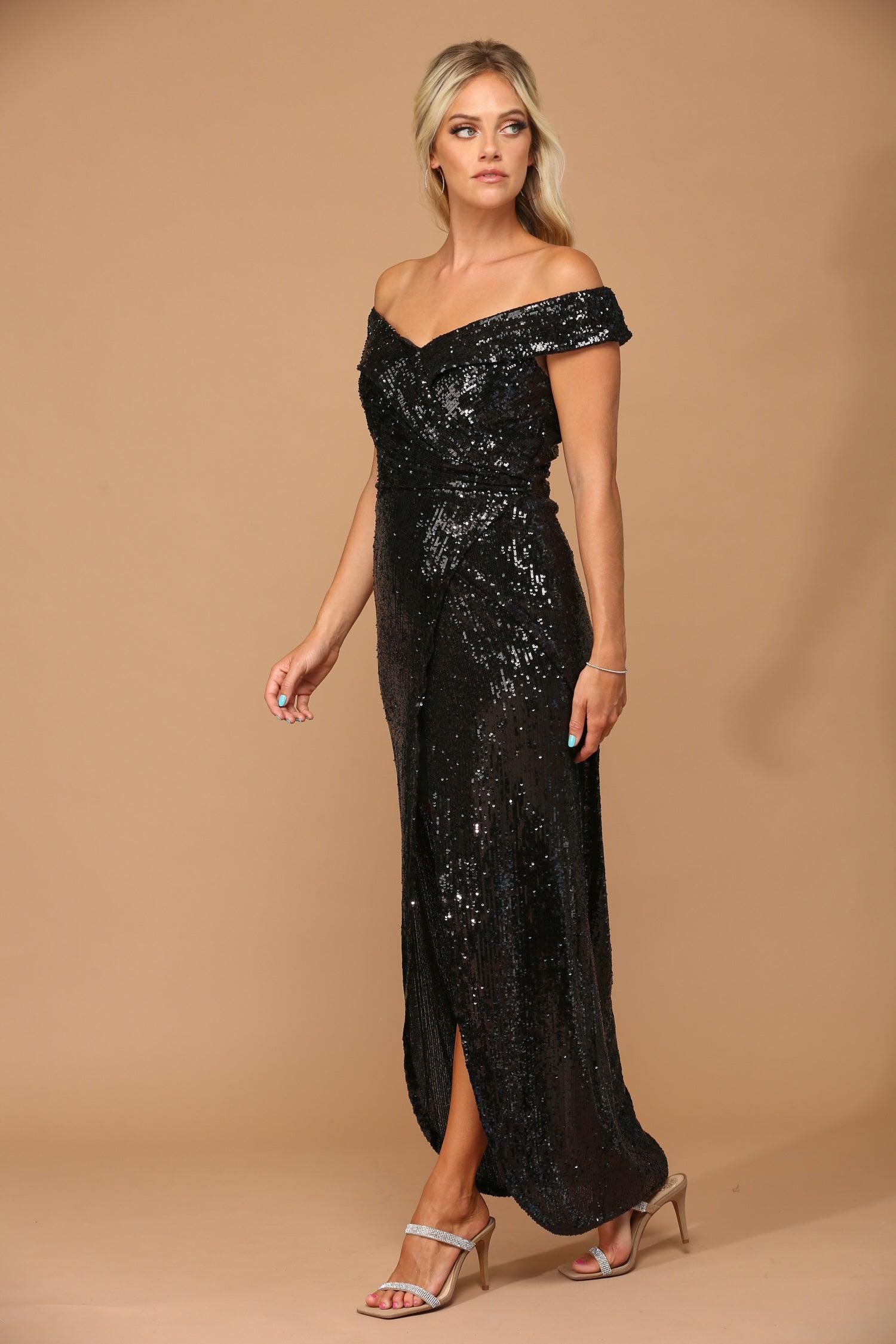 Long Off Shoulder Formal Evening Gown - Burgundy / S Long Off Shoulder Formal Evening Gown - Burgundy / S