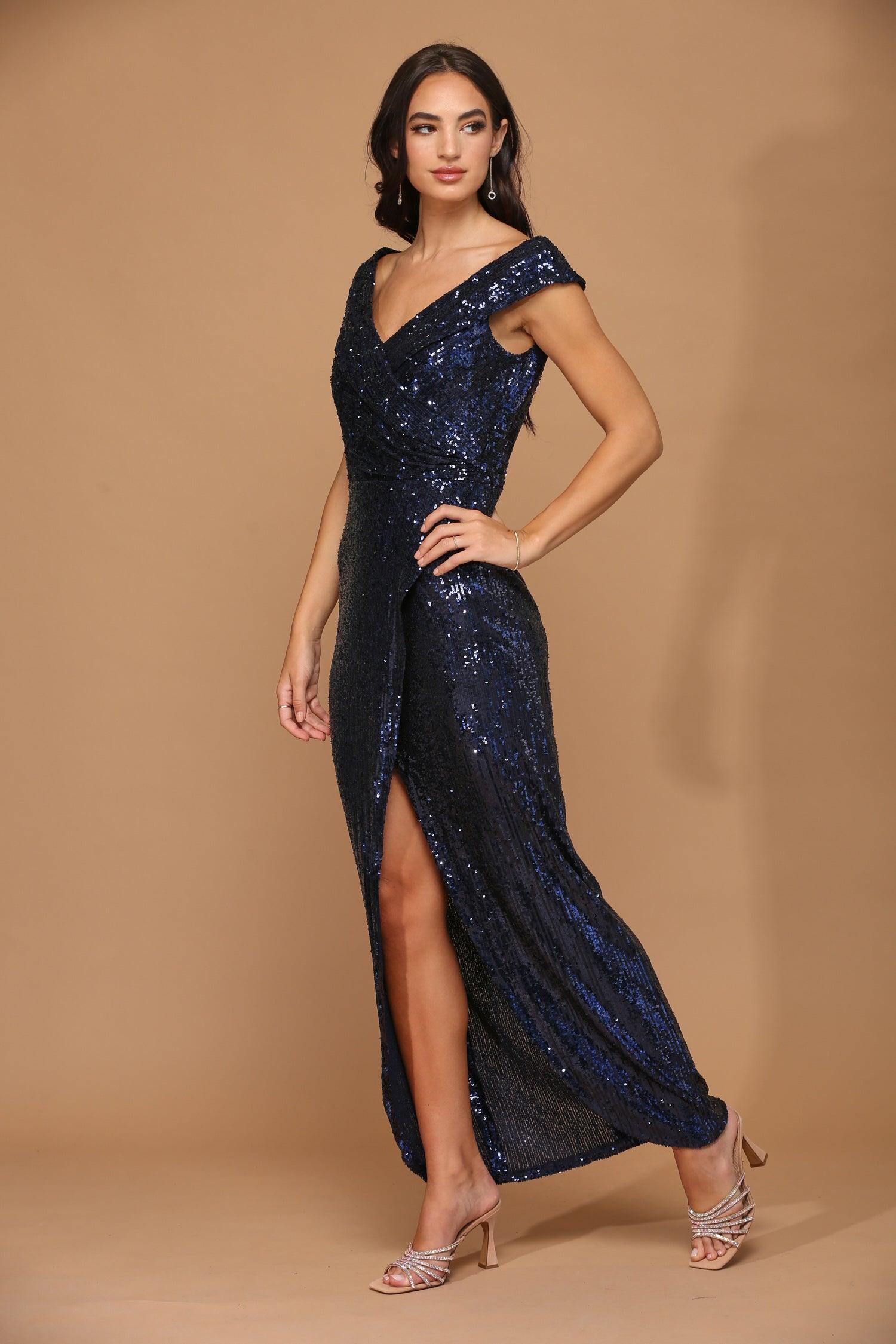 sistaglam sequin maxi dress Bardot Maxi Sequin Maxi Sistaglam Maxi Skirt Dress Fitted Plugging V Neck Shiny Beading Satin Slit Long Prom Dress S8450PD Prom Dresses Stacees
