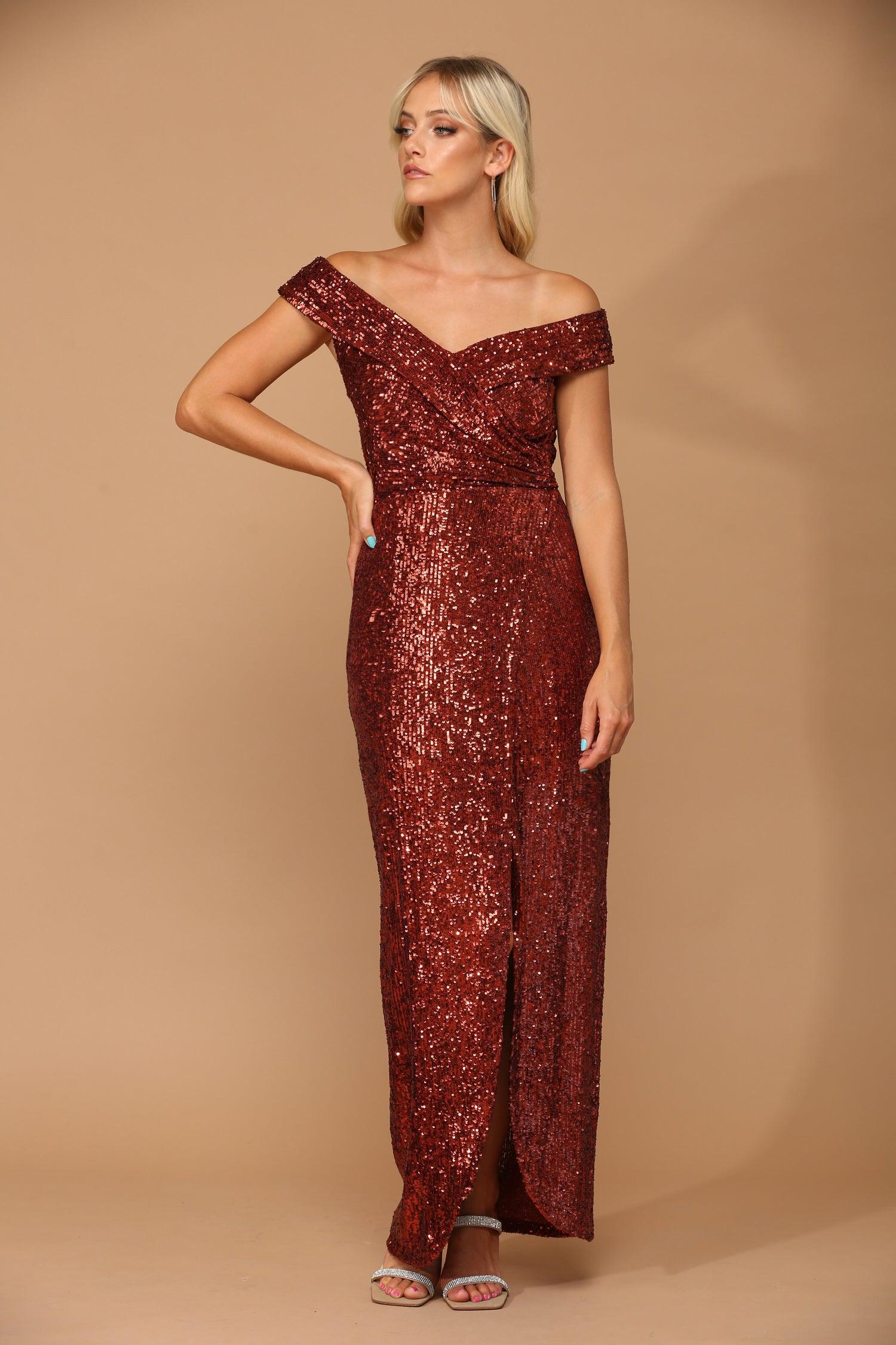 Black Long Off Shoulder Formal Evening Gown