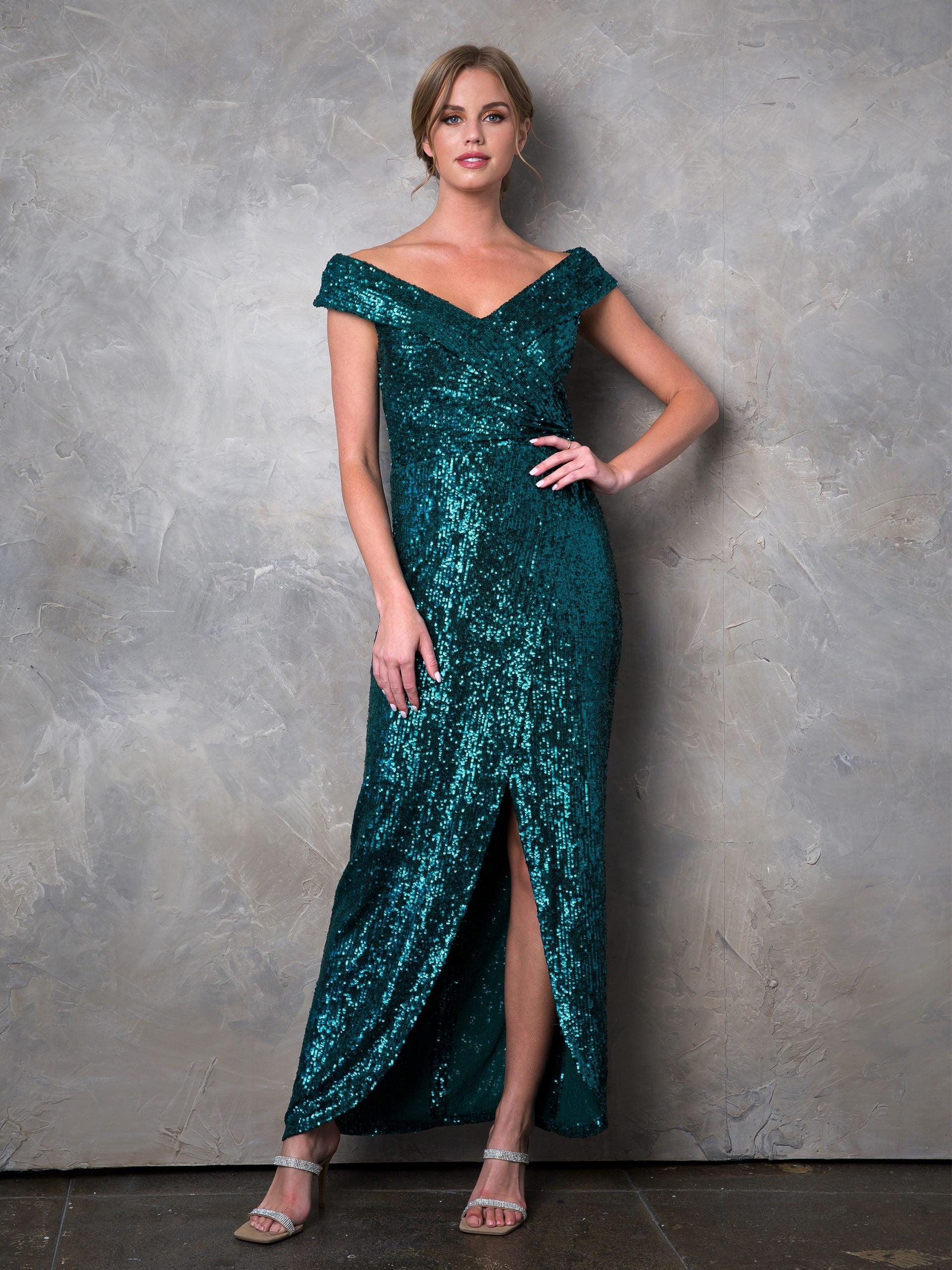 Black Long Off Shoulder Formal Evening Gown
