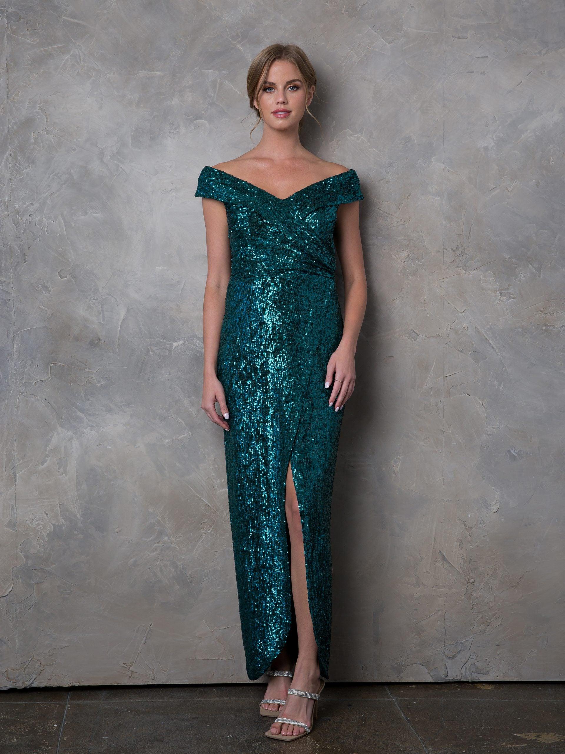 Black Long Off Shoulder Formal Evening Gown