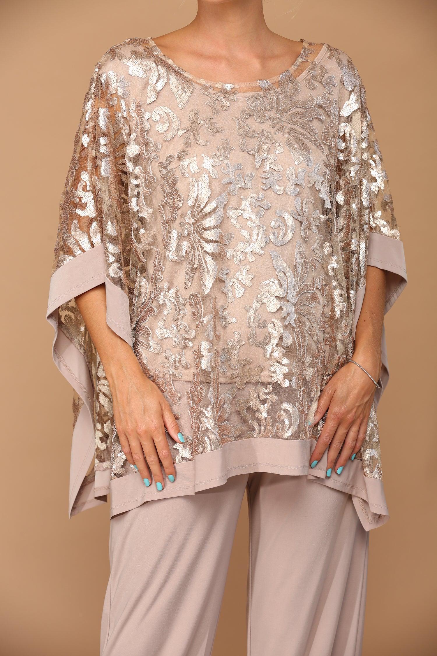 Long Formal Mother of the Bride Cape Pant Set