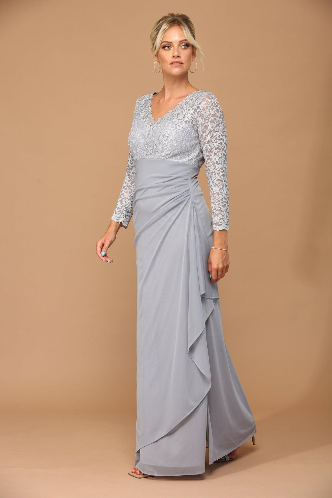 Eucalyptus Long Sleeve Formal Mother of the Bride Evening Gown for $153
