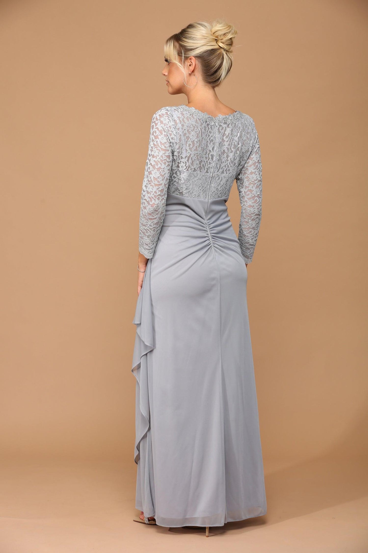 Long Sleeve Formal Mother of the Bride Evening Gown