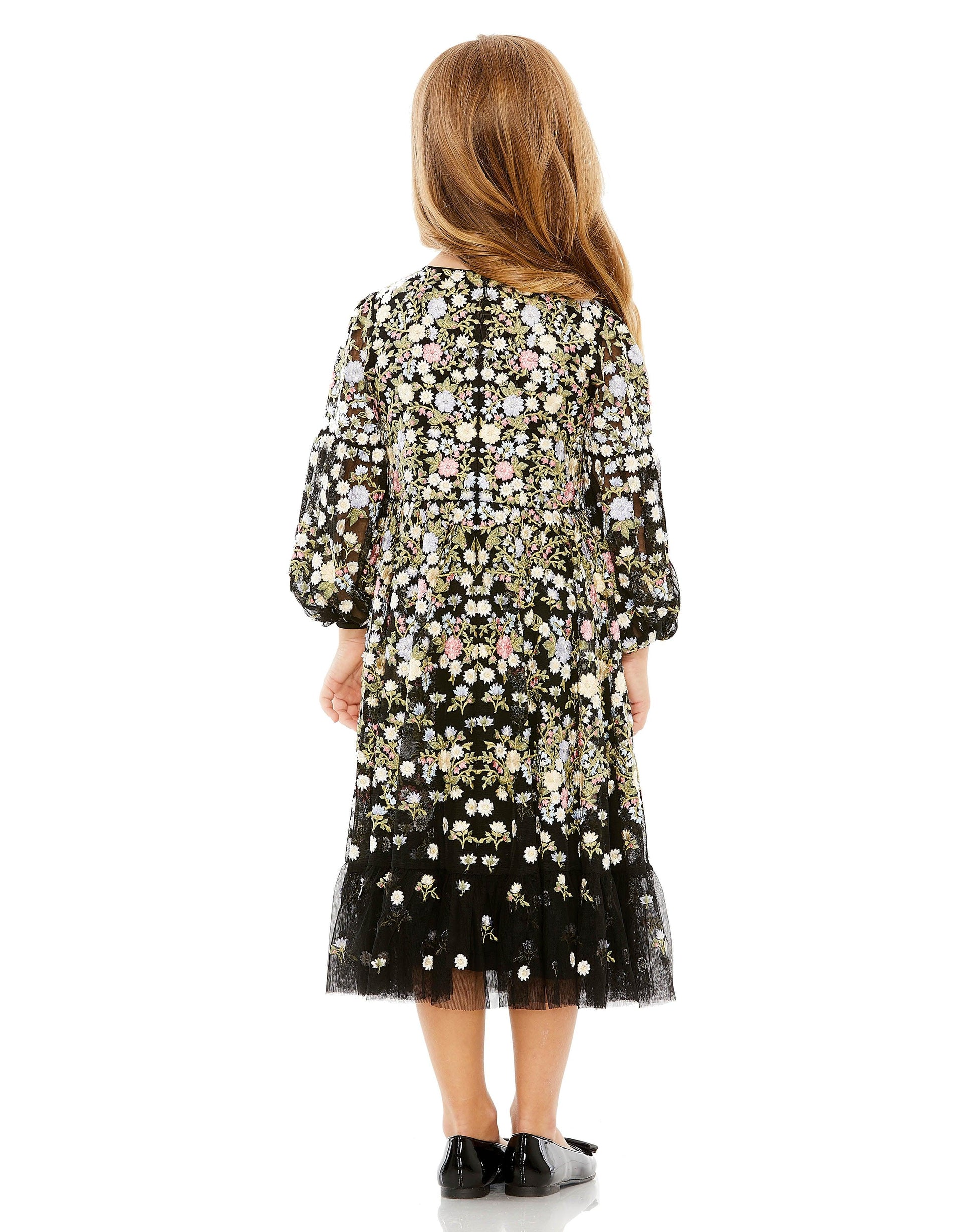 Mac Duggal 35153 Little Girls Long Sleeve A Line Dress