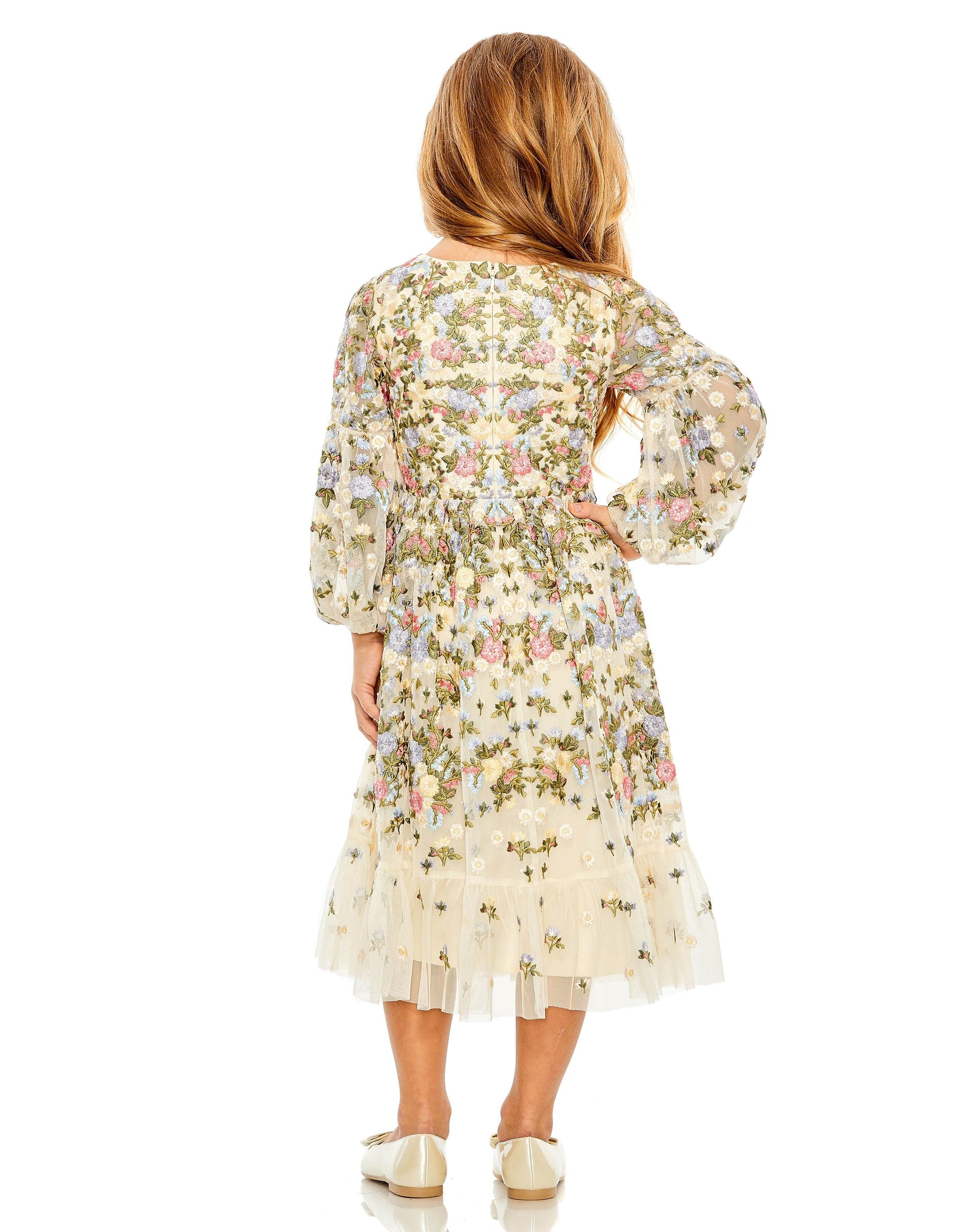 Mac Duggal 35153 Little Girls Long Sleeve A Line Dress