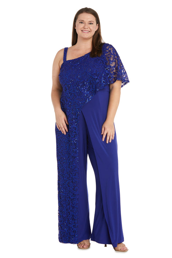 Long Plus Size Sequin Jumpsuit Formal R&M Richards 3556W