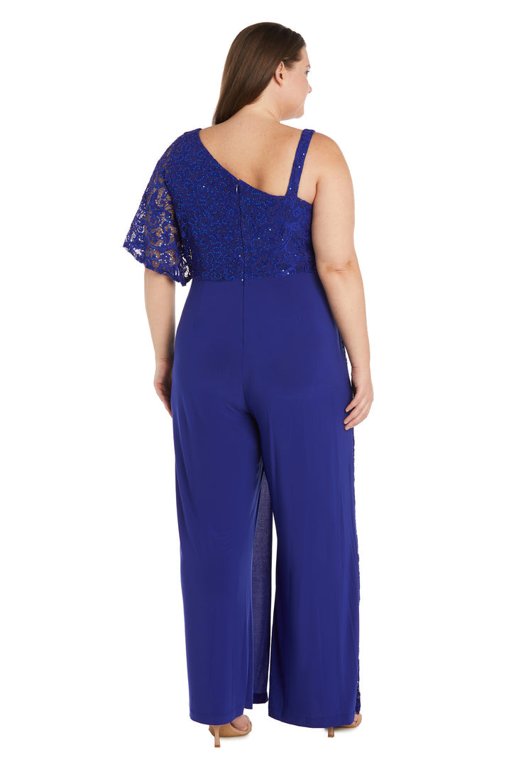 R&M Richards 3556W Long Plus Size Sequin Formal Jumpsuit