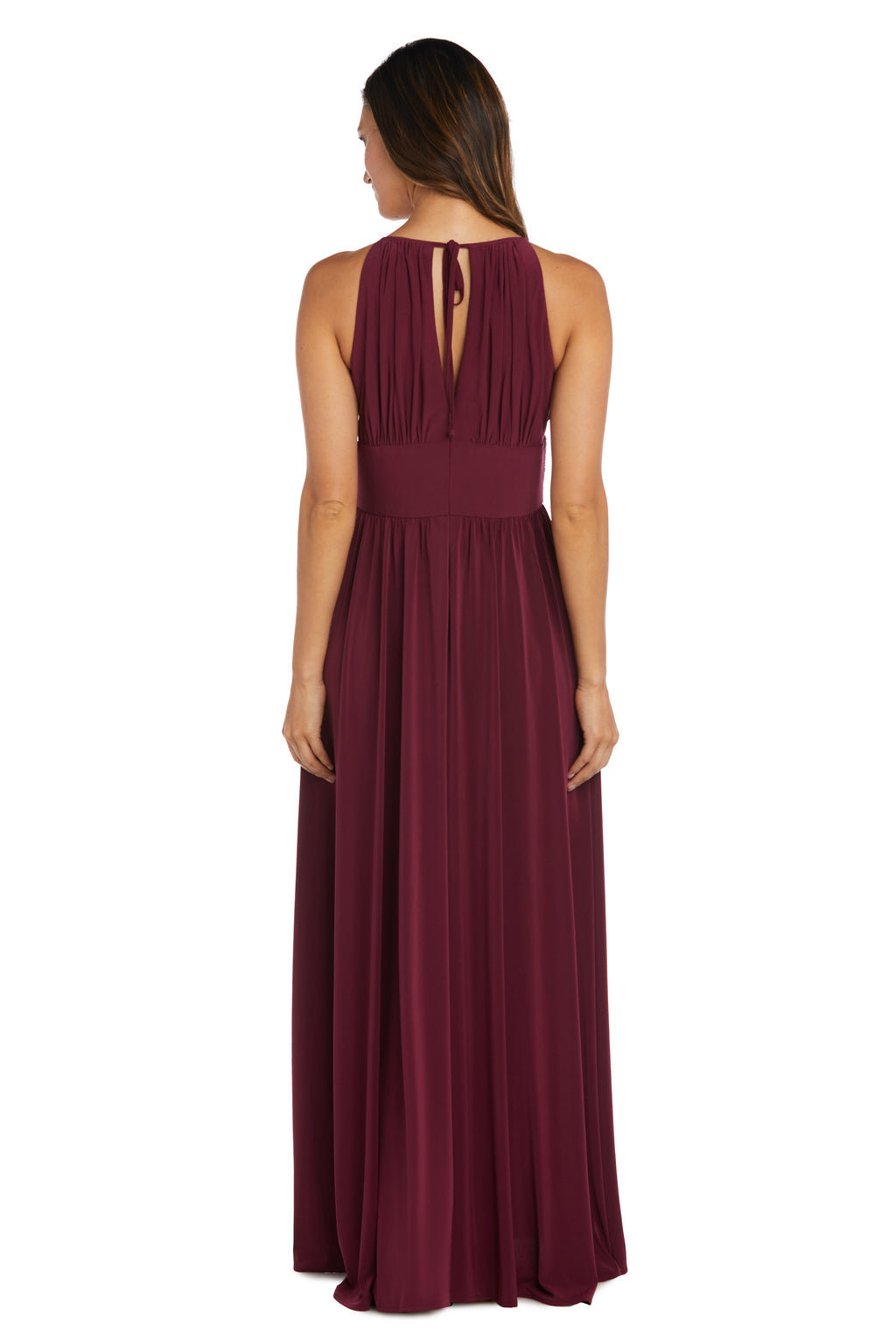 Long Halter Dress With Rhinetone Waistline Electric Blue / 10 Long Halter Dress With Rhinetone Waistline Electric Blue / 10