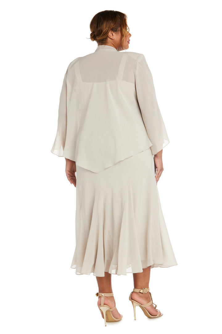 Plus Size Dresses Extra Plus Size Beaded Jacket Midi Dresses Champagne 