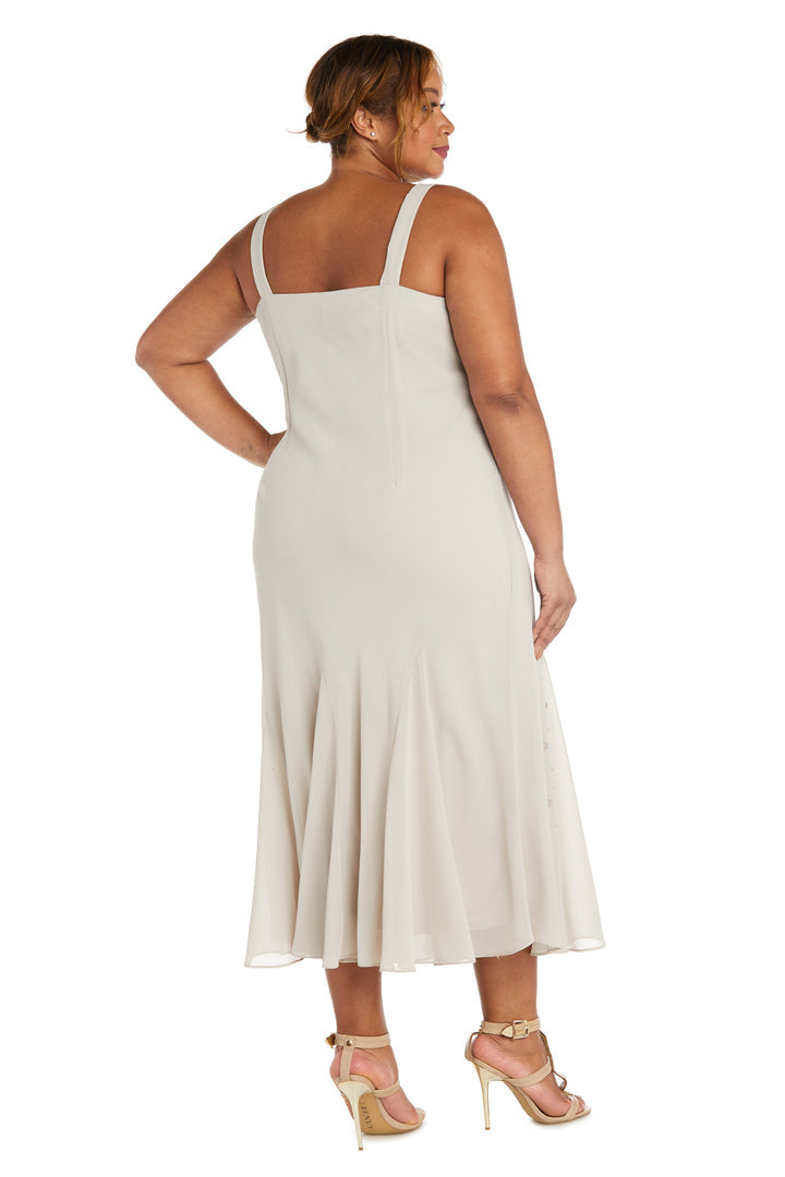 Plus Size Dresses Extra Plus Size Beaded Jacket Midi Dresses Champagne 