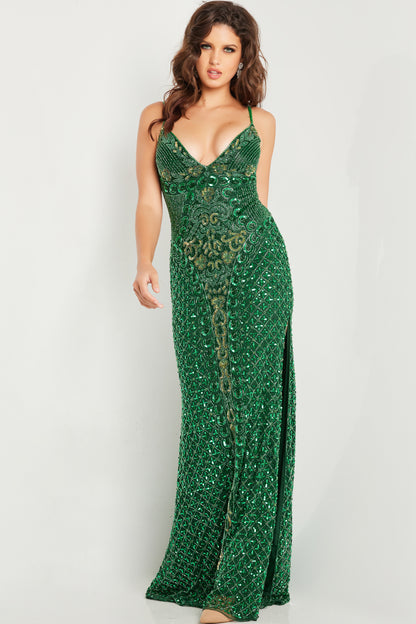 Prom Dresses Long Formal Beaded Evening Prom Dress Emerald