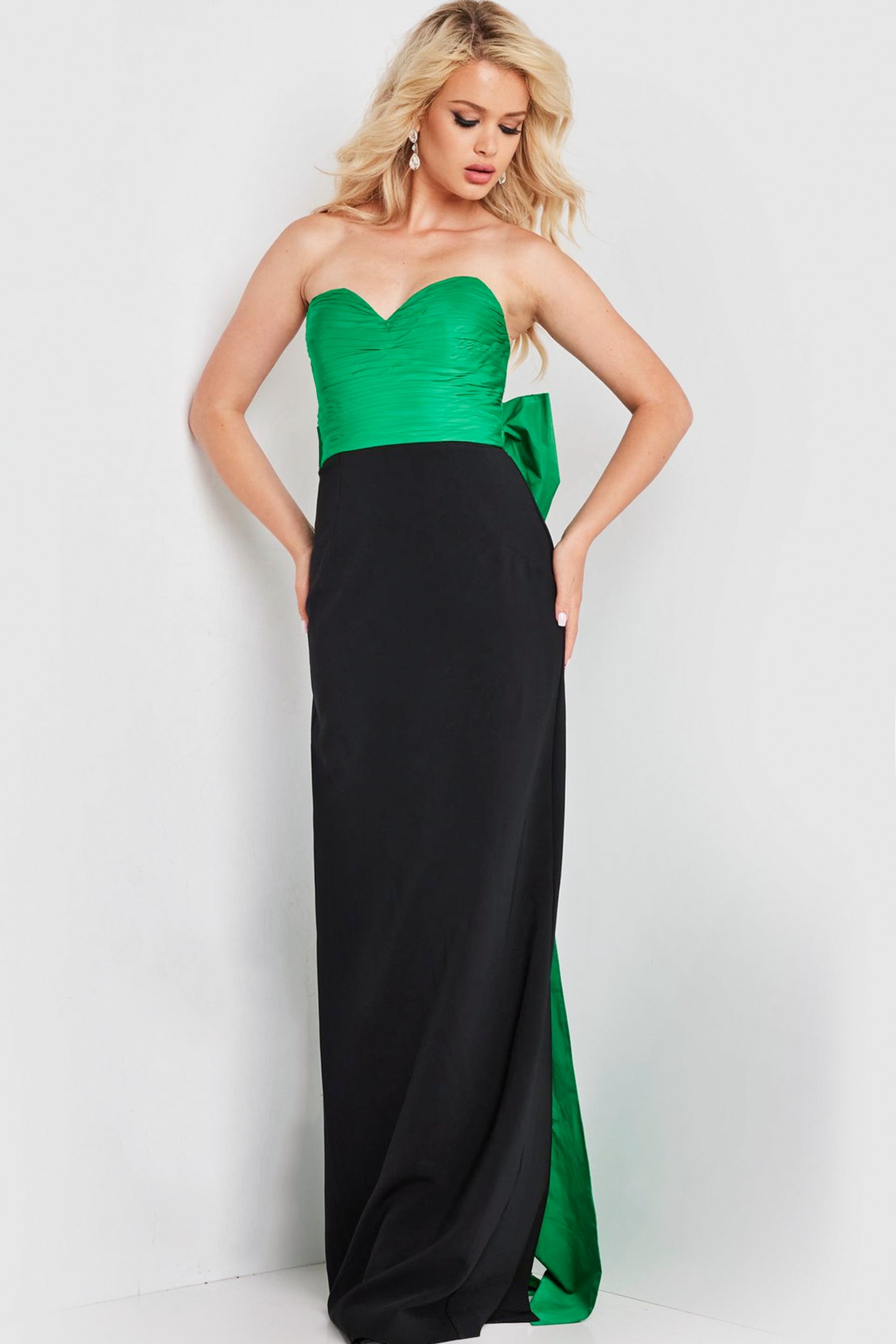 Jovani 36670 Back Bow Fitted Long Formal Prom Dress