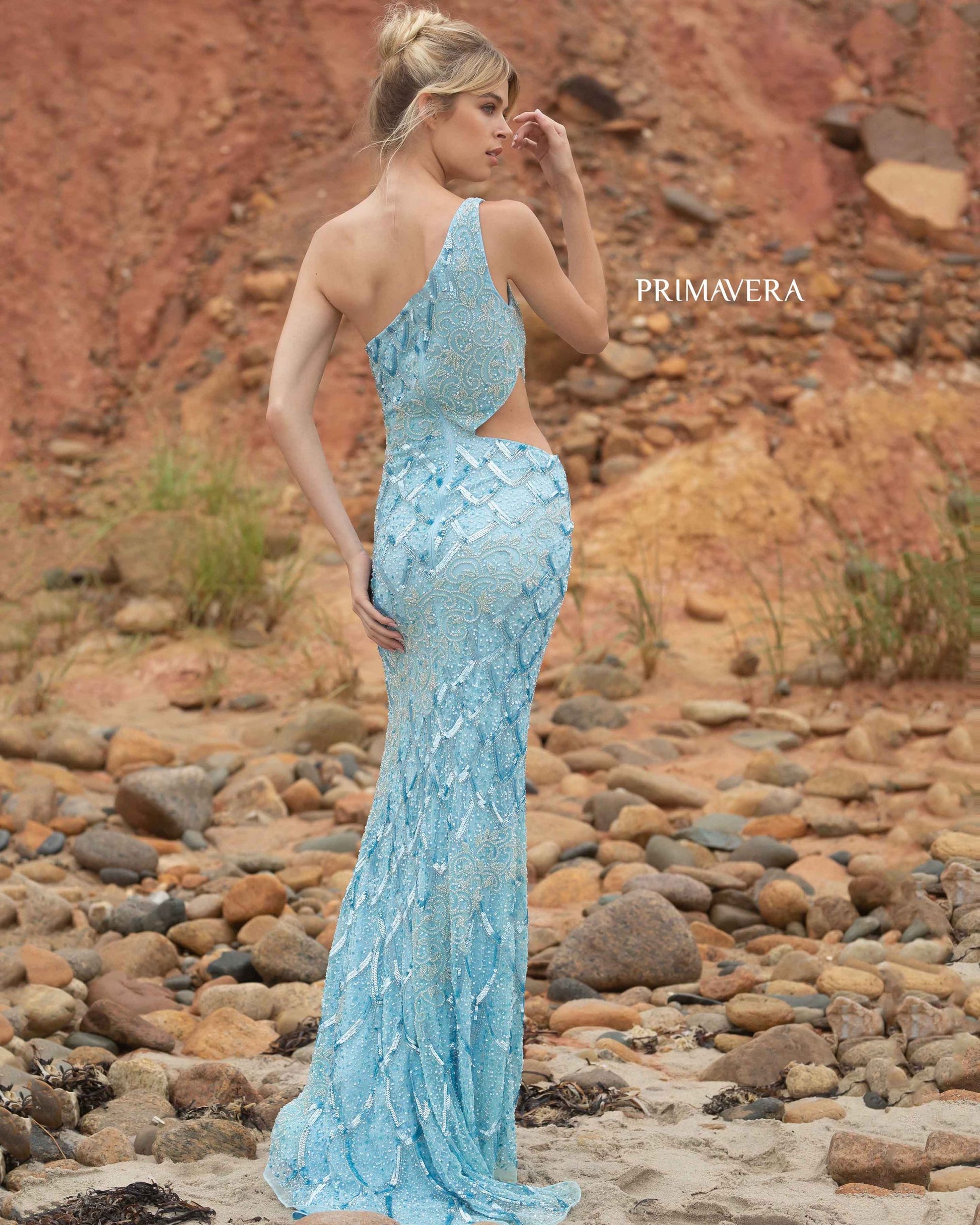 Primavera Couture 3729 Long Sequin Beaded Prom Formal Dress