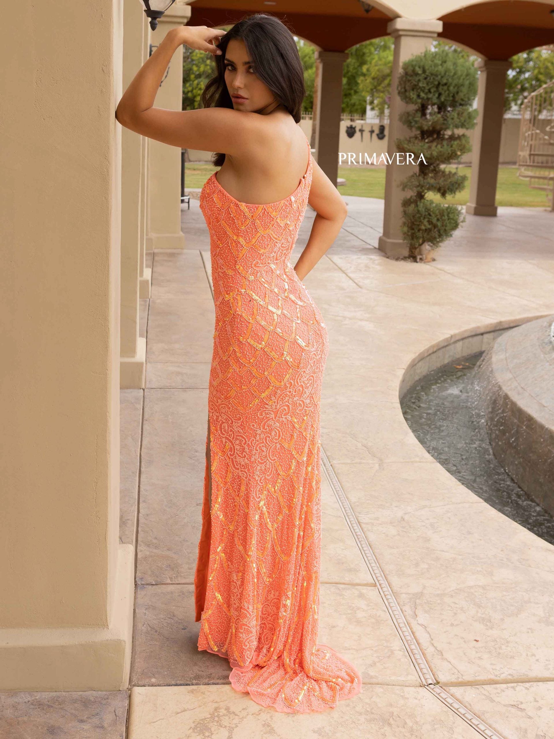 Primavera Couture 3729 Long Sequin Beaded Prom Formal Dress