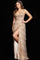 Prom Dresses Long Spaghetti Strap Beaded Layered Skirt Prom Dress Rose/Gold