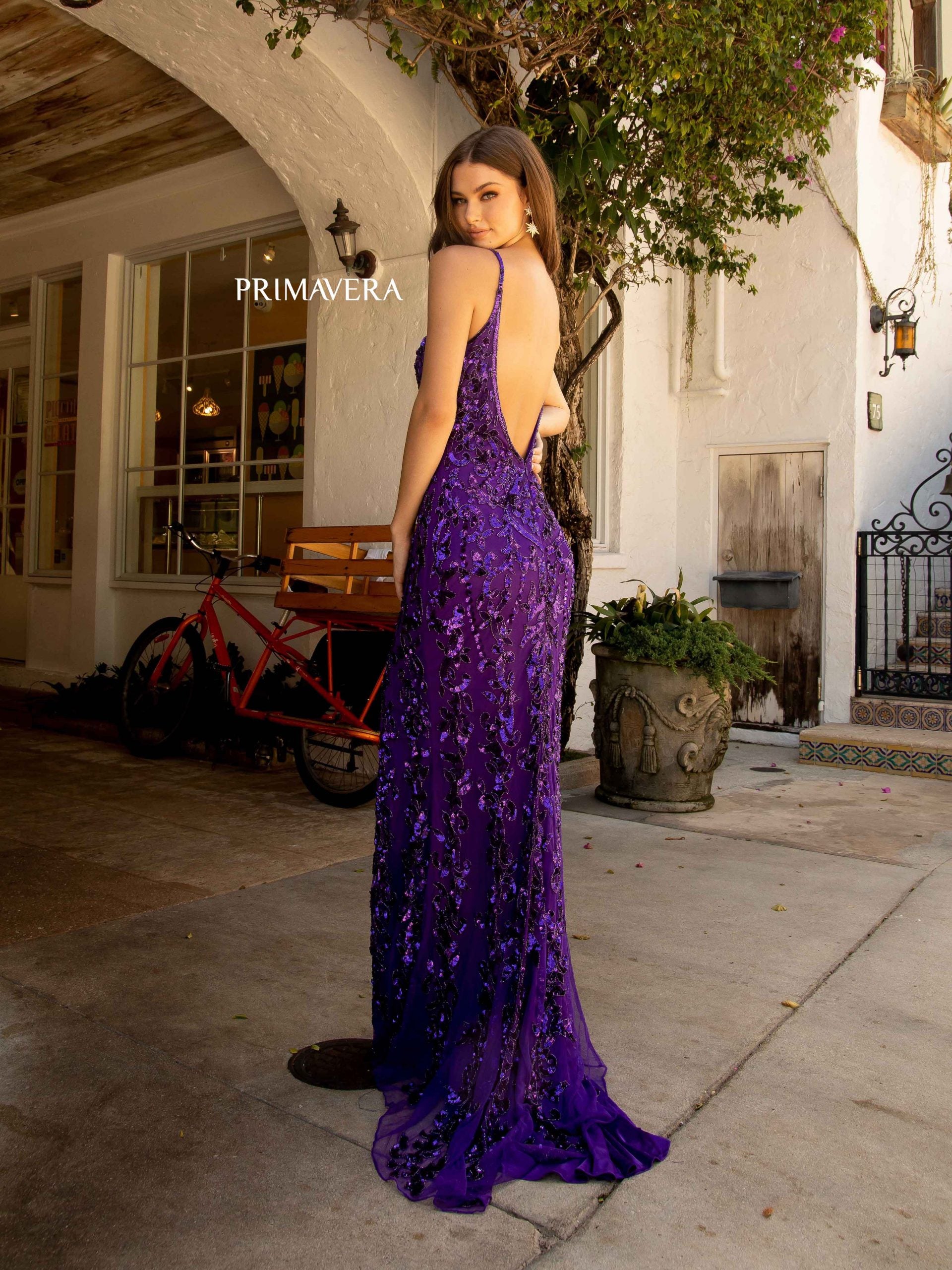 Prom Dresses Prom Sequin Beaded Formal Long Dress Purple