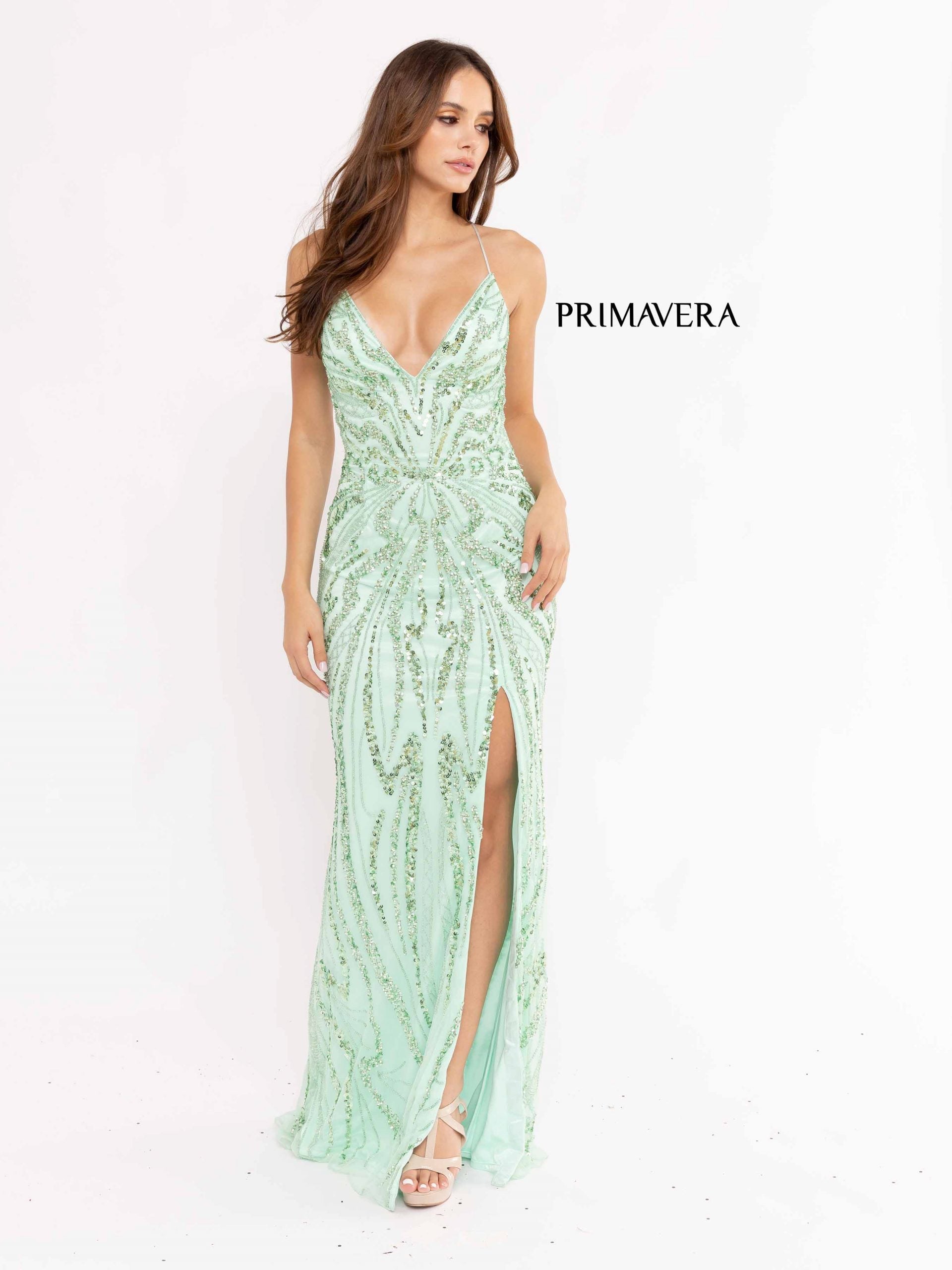 Primavera Couture 3958 Long Formal Prom Fitted Dress