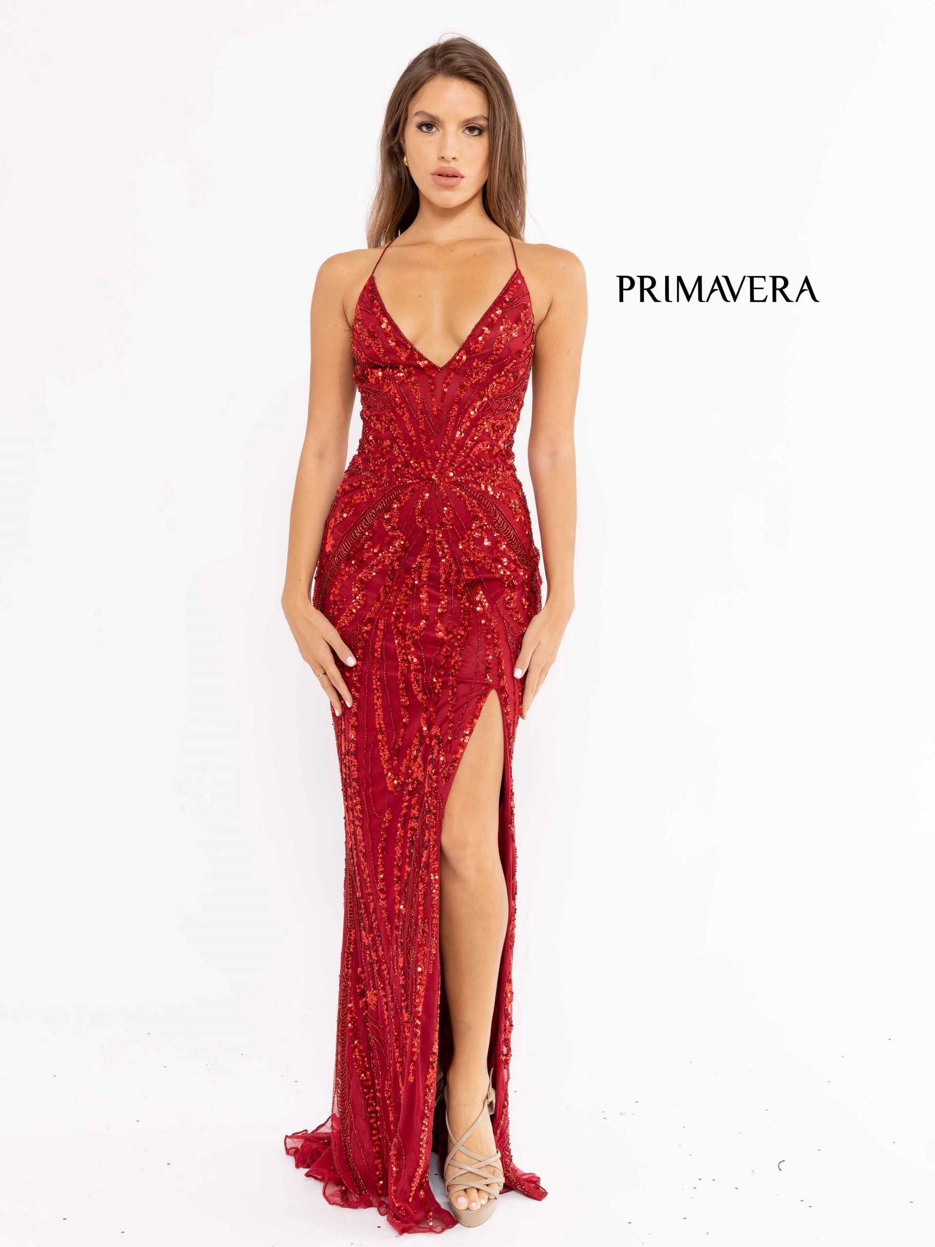 Primavera Couture 3958 Long Formal Prom Fitted Dress