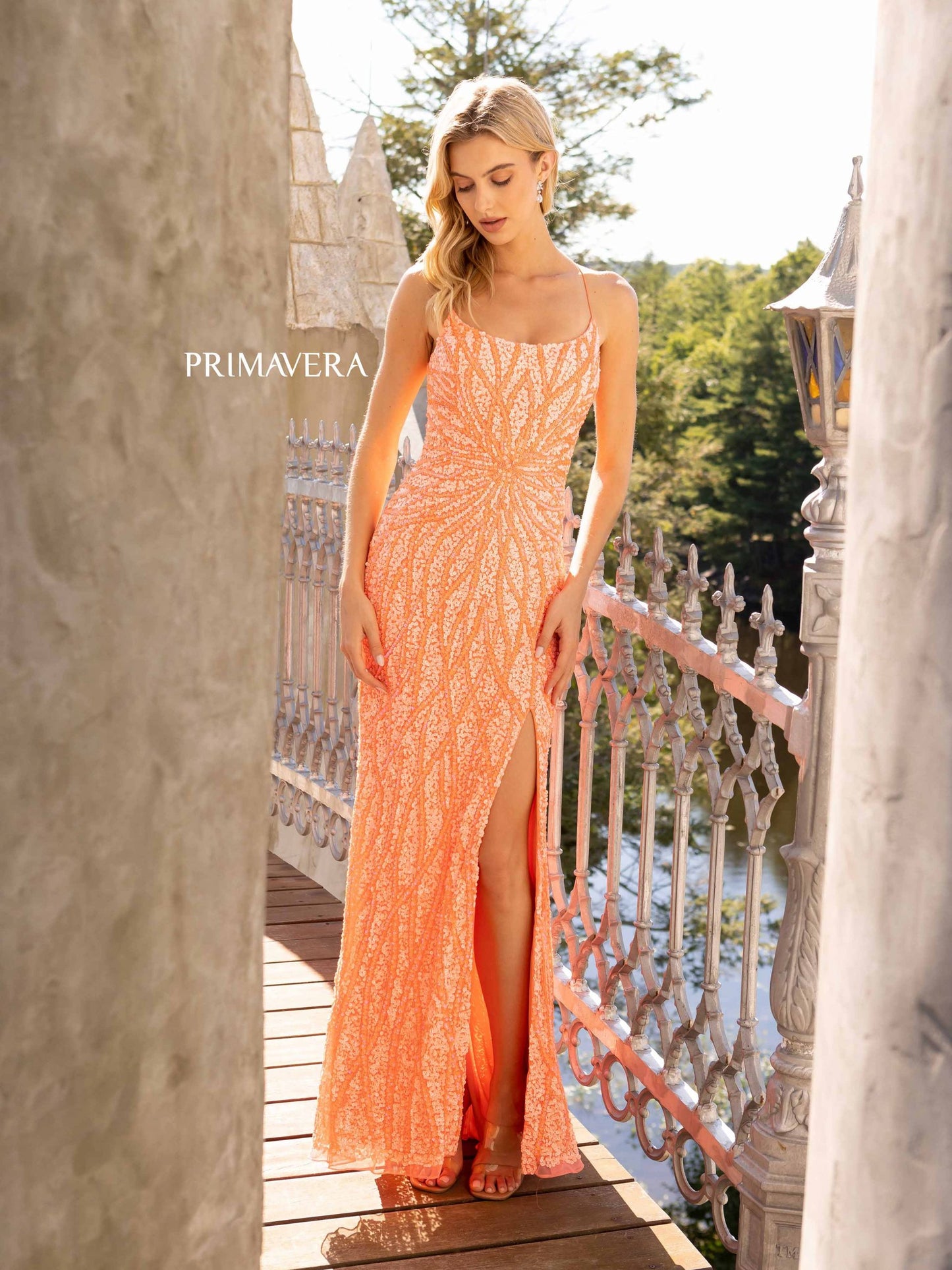 Prom Dresses Long Sequin Prom Fitted Formal Dress Coral