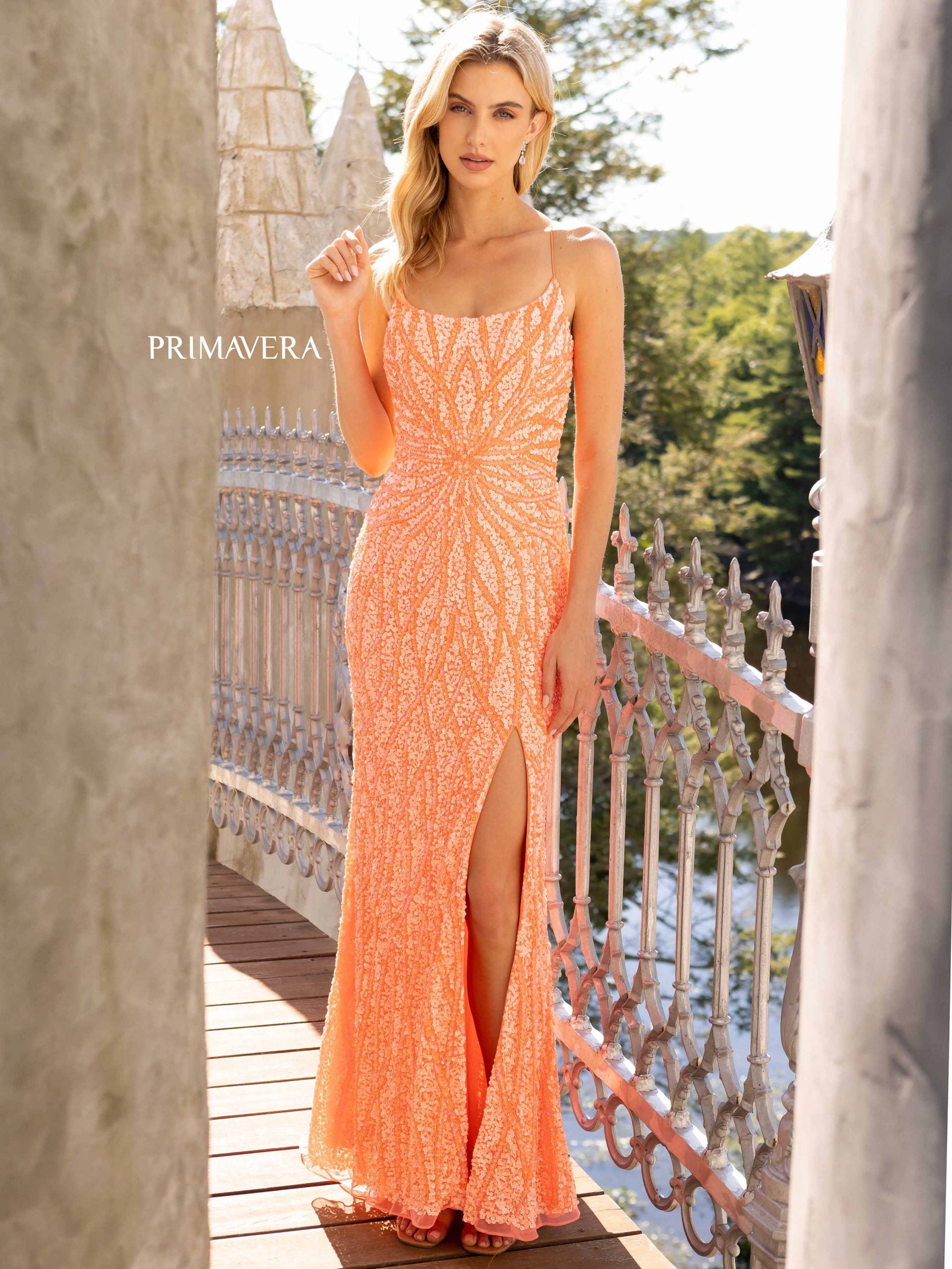 Primavera Couture 3959 Long Sequin Prom Fitted Formal Dress