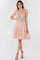 3D Floral Applique Short Homecoming Dress - The Dress Outlet