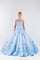 3D Floral Long Sleeveless Quinceanera Dress - The Dress Outlet